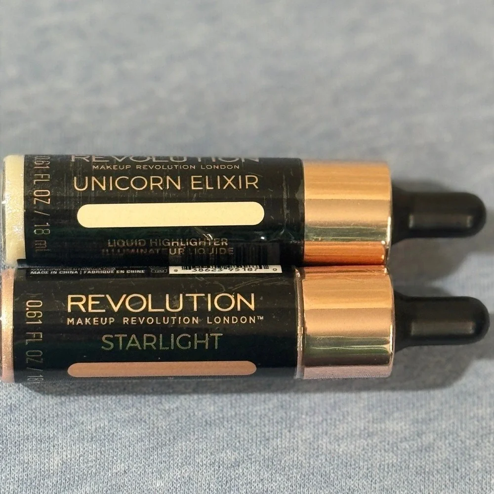Liquid Highlighter Revolution London Unicorn Elixir & Starlight Mix Lot of 2 NWT